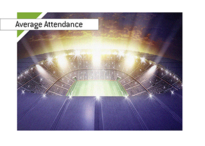 Average attendance in football and sports in general.  Year is 2018.
