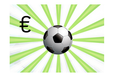 European football revenues - Illustration - Ball and funky background.  Euro sign.