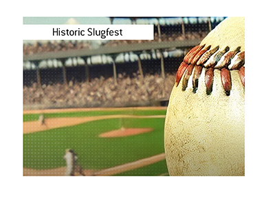 The historic slugfest that took place in 1922 professional baseball.