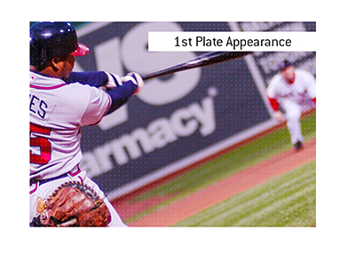 A MLB player is hitting the ball - The meaning of 1st Plate Appearance is explained.