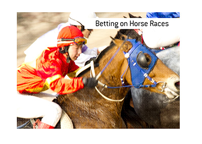 Betting on horse races?  Here is the top website for just that.  In photo:  Mid race action shot. All bets are on .