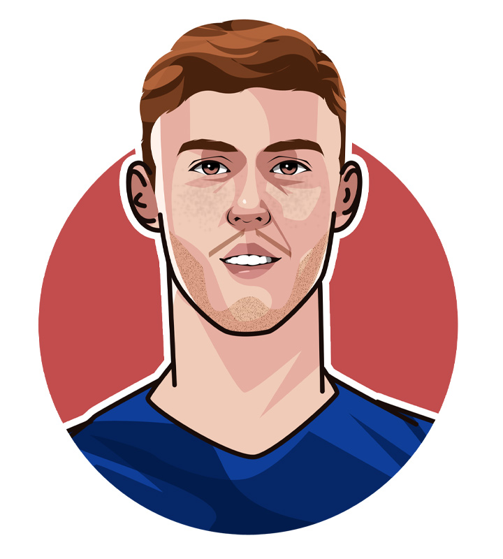 Cole Palmer, also known as Cold Palmer.  Profile drawing.  Illustration.  Avatar art.