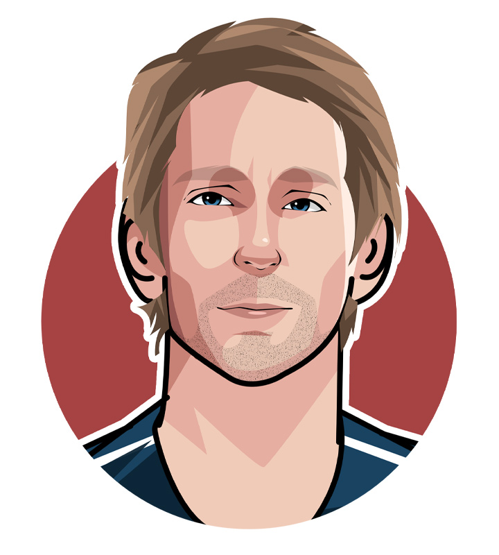 Edwin van der Sar illustration.  Drawing of soccer goalie nicknamed Ijskonijn (Ice Rabbit) Profile avatar.