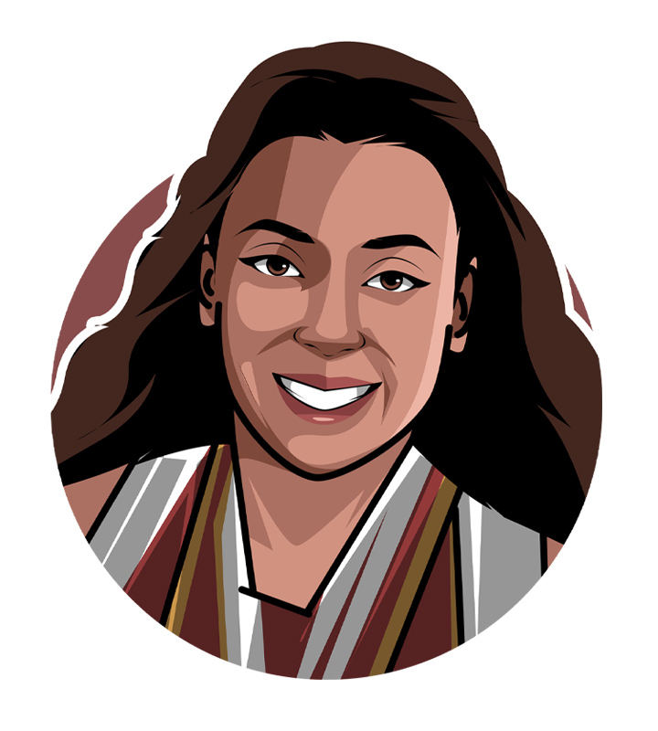 Avatar art drawing of Florence Griffith Joyner - Star track and field athlete and Olympian - Profile illustration and nickname.