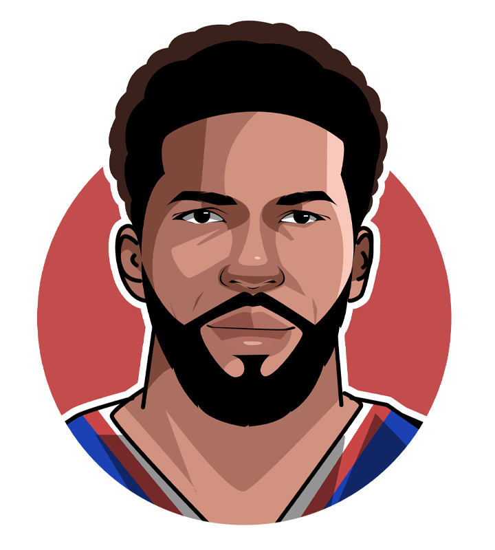 Joel Embiid, nicknamed The Process - Player bio, drawing, avatar illustration, caricature art.