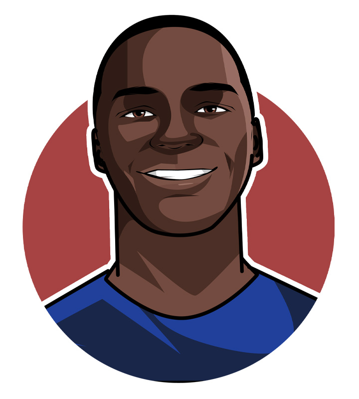 The illustration of Moises Caicedo, the Chelsea Football Club rising star.  Avatar art.  Drawing.