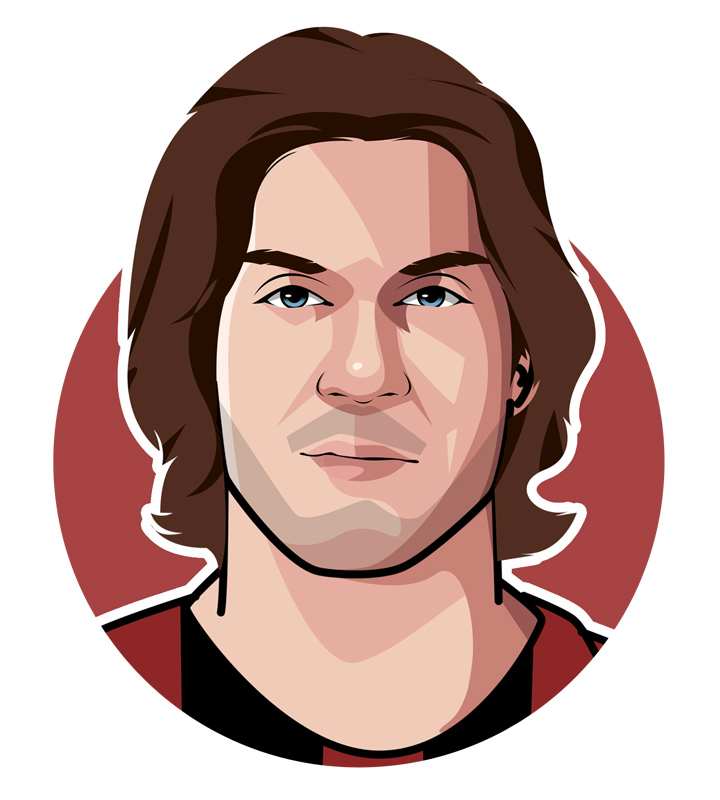 Paolo Maldini - Italian football star of the past - Illustration - Drawing - Profile - Avatar.