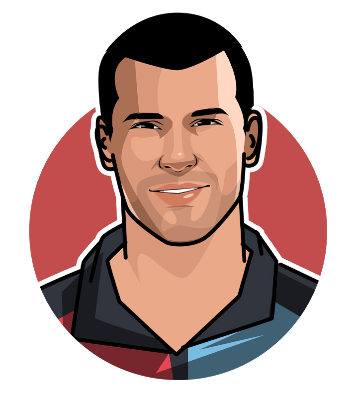 Rivaldo, nicknamed Rivo.  Football star.  Profile illustration.  Drawing.  Art. Brazil and Barcelona FC player.