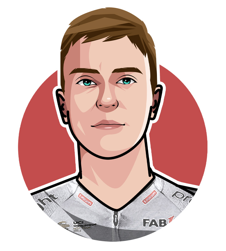 Tadej Pogacar - Star of bicycle racing - Profile illustration and athlete nickname.  Avatar art drawing.