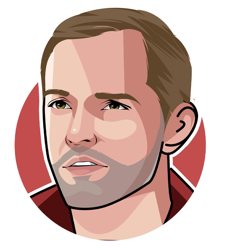 The current Chelsea FC manager Thomas Tuchel - Master tactician nicknamed The Professor - Illustration.  Profile drawing.  Avatar art.